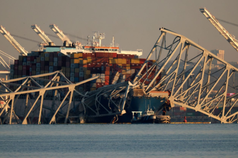 On March 29, 2024, a striking image captured the cargo ship Dali ensnared amidst the wreckage of the Francis Scott Key Bridge in Baltimore, Maryland.