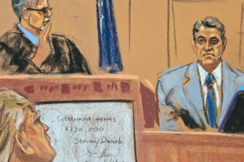 On Thursday, a courtroom artist captured the testimony of Keith Davidson.